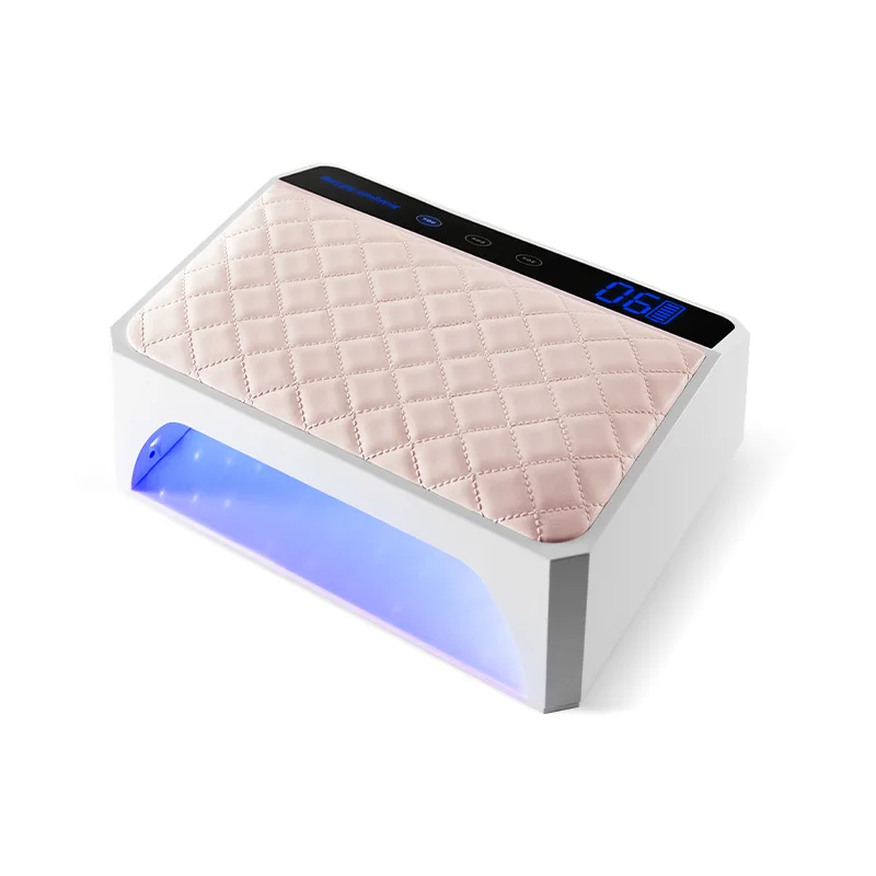 Rechargeable Gel Polish Dryer With Arm Rest Cordless 178W Multi Functional Wireless Professional White Pink UV LED Nail Lamp