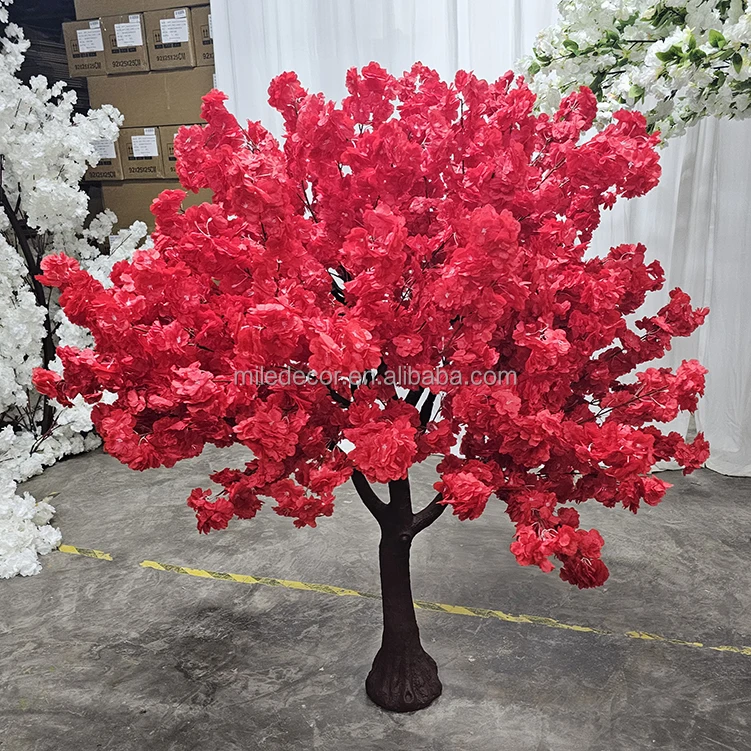 Customized Factory Price 1.5m Cherry Blossom Trees For Wedding Table Decoration Red Sakura Tree