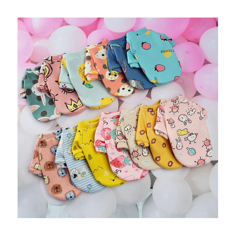 Pet Dog or cat Costume Cute Animal Printed Pet Coat Cotton Soft Pullover Dog Shirt  Sweatshirt Cat Sweater Pets Clothes