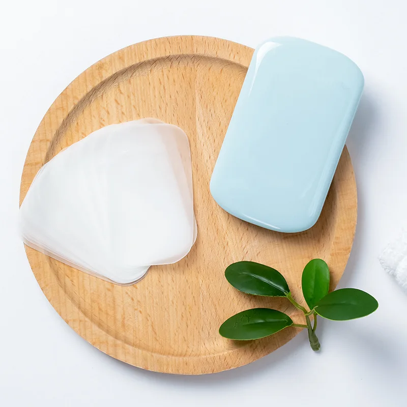 Foaming travel portable mini dissolving anti bacterial oem hand wash  hand washing soap paper sheets with paper soap box