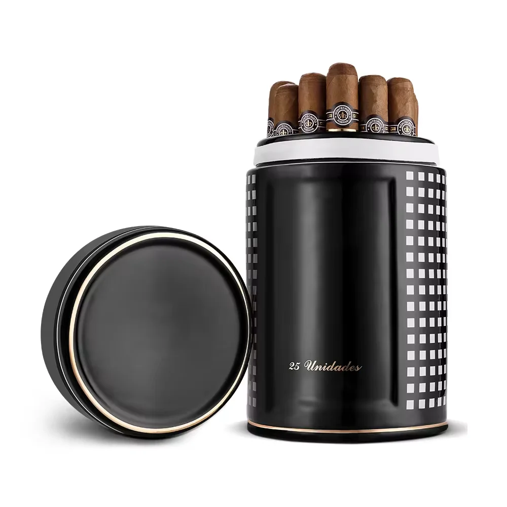 Cigar Humidor Moisturizing Tube Portable Travel Case Jar Ceramic Large Diameter With Gift Box cigar storage tube