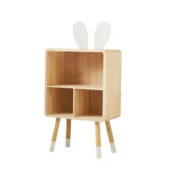 wholesale factory modern natural solid wood kids storage shelf cabinet for living room bedroom
