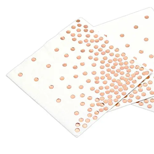 OEM 100-Pack Cocktail Napkins - Disposable Paper Party Napkins in 5 Assorted Designs Gold Foil Designs - Perfect for Birthday