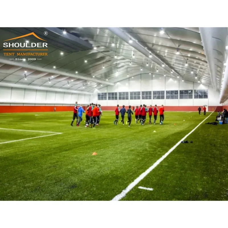 Professional Soccer Tent with Fast Installation Aluminum Frame and PVC Cover Glass and Fabric Side Walls for Football Field