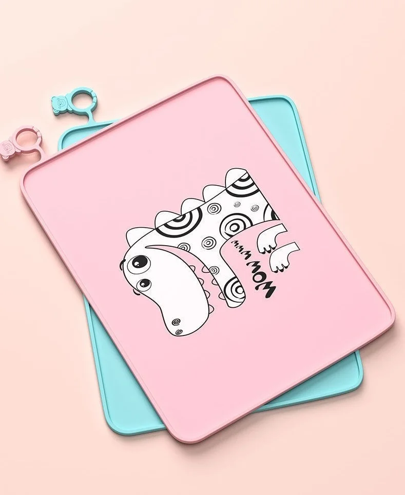 Food Grade BPA Free Colorful Custom Design Dinnerware Table Mat Silicone Kids Placemat Dining