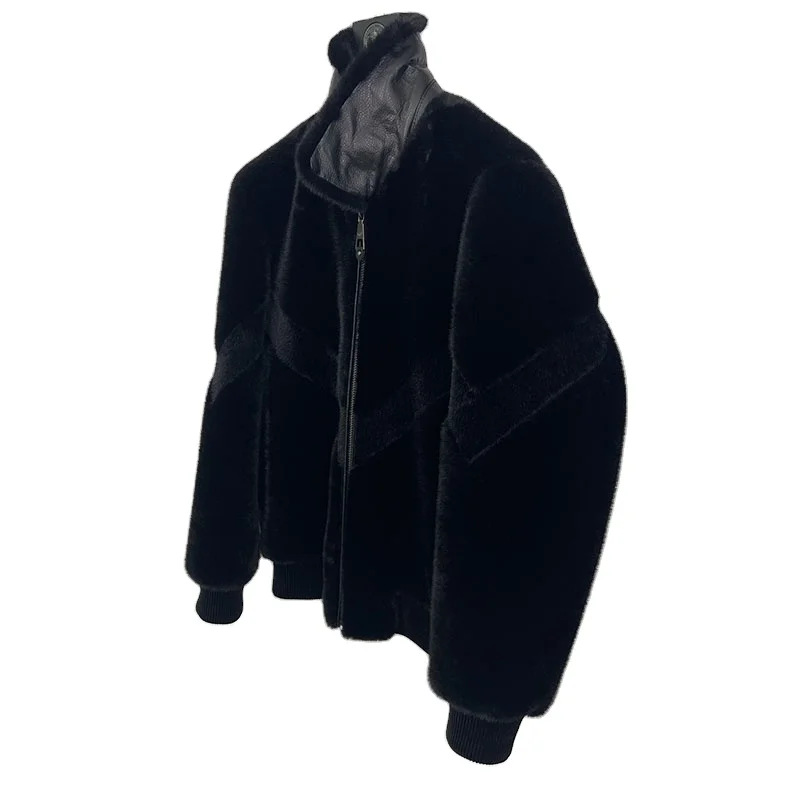 Fashion Designs Boys Classic Biker Jacket Turkey Fashionable Faux Mink Fur Coat