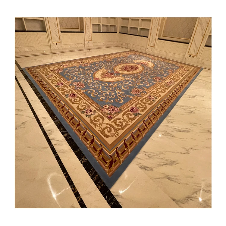 Oversized English Axminster Hotel Carpet Wool Nylon Axminister Carpet for Airport