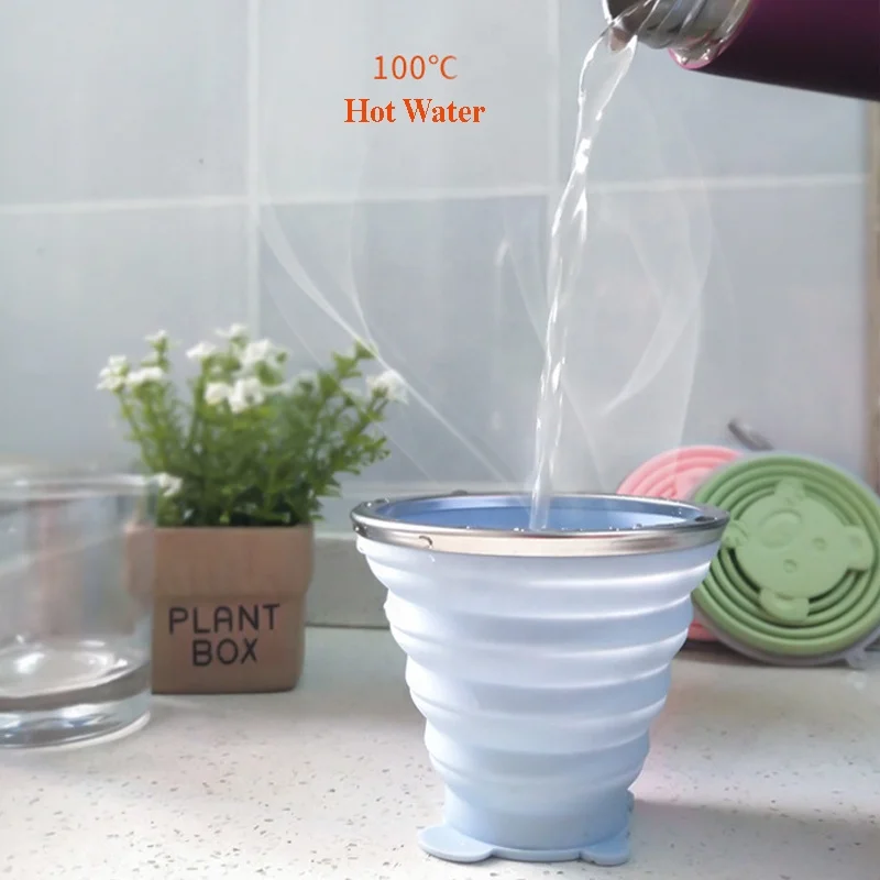 silicone Folding Water Cup collapsible travel mug 270ML