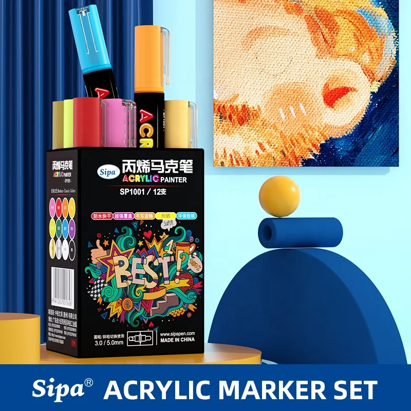 24 акриловые пластиковые пустые маркеры для перманентного рисования в стиле бинго Безвоздушное долото краски металлические акриловых ручек 8 мм