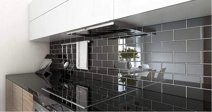 Плитка Метро 2*4 черная стеклянная плитка мозаика для ванной кухни