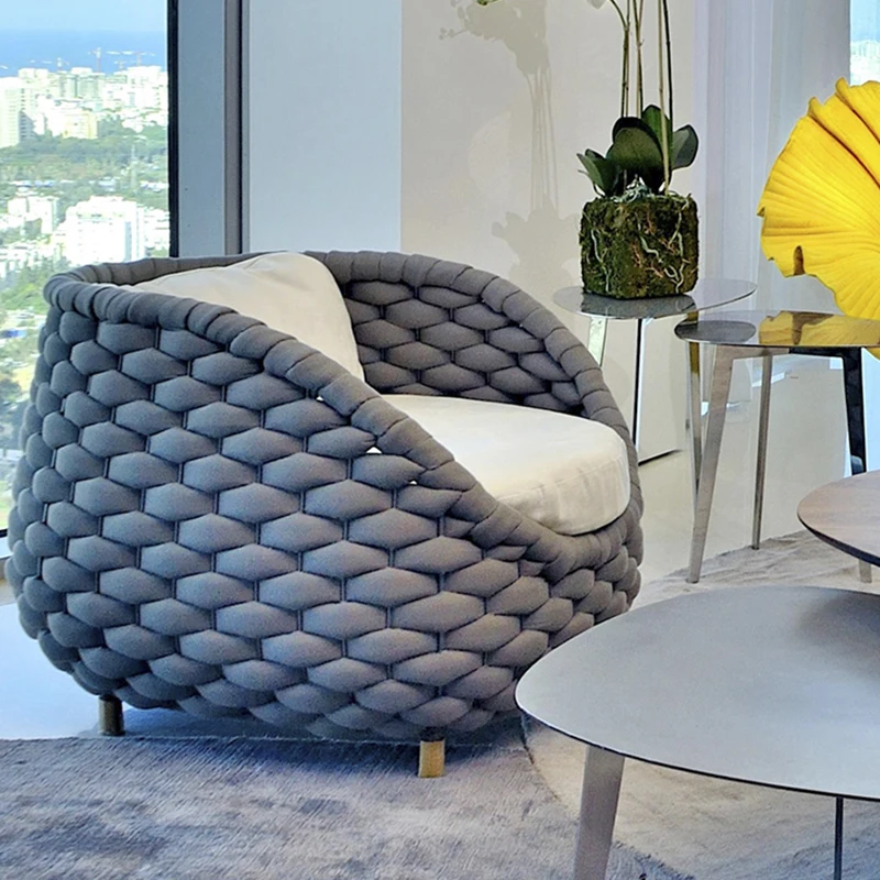 Веревочная садовая мебель, уличный одноместный диван