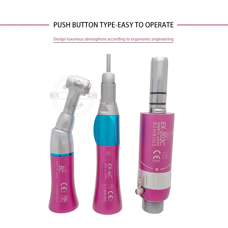 Dental contra angle NS-K EX-203 low speed push button LED Dental handpiece external water spray air motor dental equipment