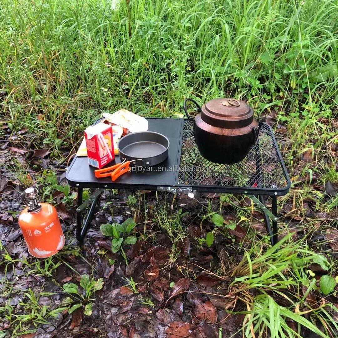 Hispeed Lightweight Portable Aluminum Frame Foldable Outdoor Picnic Folding Grill Mesh Bbq Iron Net Camping Table