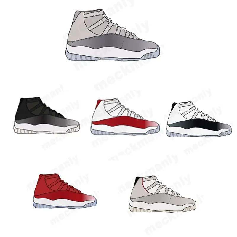 Dropshipping Custom Logo Brand Zapatilla Air High Top Sneakers Genuine Leather Retro OG Chicago 11s Basketball Shoes For Men