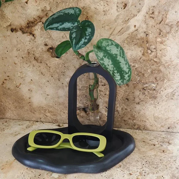 Custom nordic style resin flower bud vase test tube vase bud plant pots glass test tube white vase for home decoration