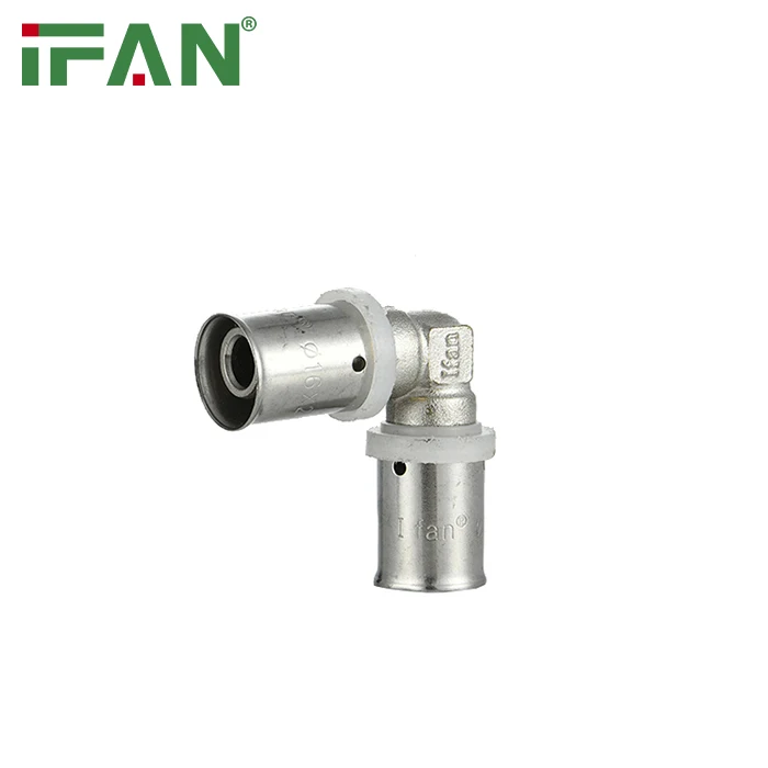 IFAN Factory Brass Press Fittings 16-32mm PEX Fitting transparent Nut DIN 16836 Equal Elbow PEX Press Fitting