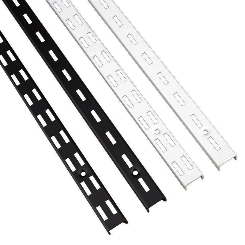 Channel Double Slotted Wall Upright Metal Shelf Bracket Goods Shelves Glass Hanging Brackets