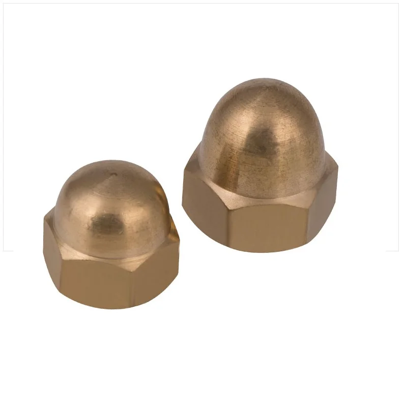 Надежное качество простая медная латунная бронзовая гайка с куполообразным шестигранным колпачком для каменного болта DIN1587