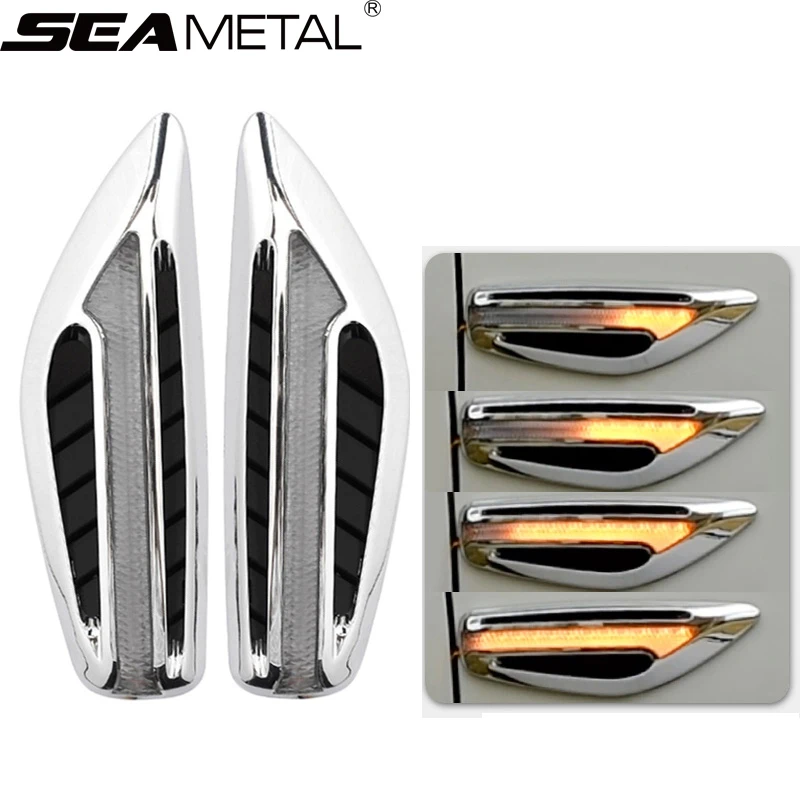 Car Side Signal Lamp 2pcs Side Car Indicator Blinker Leaf Shape Lights 12v Auto LED Light