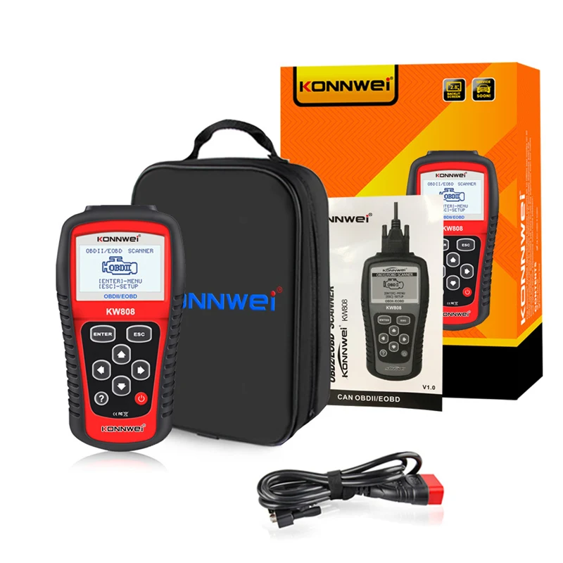 KW808 Car Motorcycle OBD2 OBD II 12V 6V Battery System Analyzer 2000CCA Charging Cranking Test Tool
