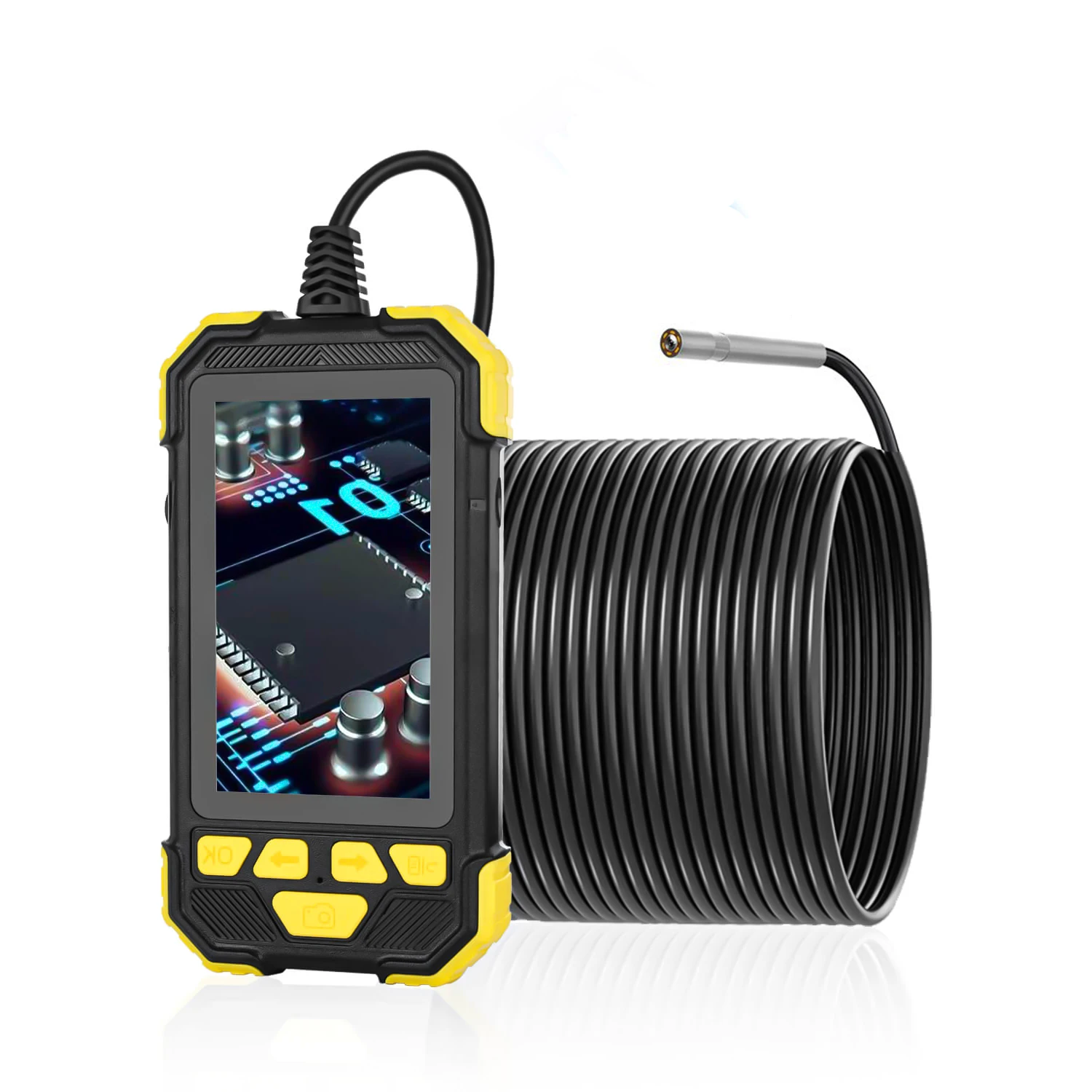 2021 New 1080P Endoscope Camera  Y19 handheld inspection Borescope camera with tiny 3.9mm lens and LCD screen