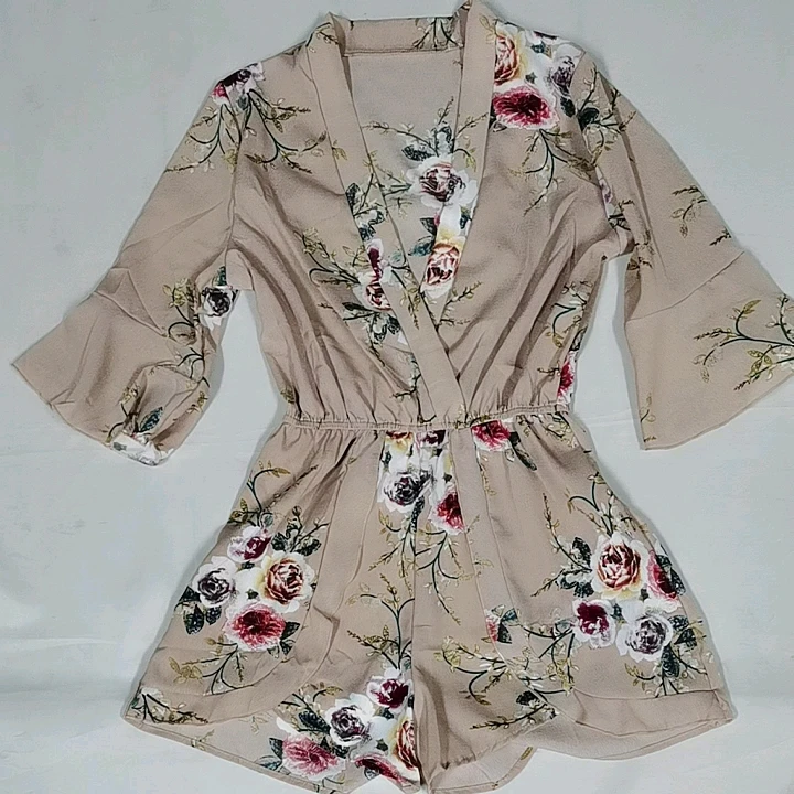 Boho Red Floral Print Ruffles Playsuits Women Elegant Summer White V Neck Jumpsuits Rompers Sexy Beach Girls Short Overalls