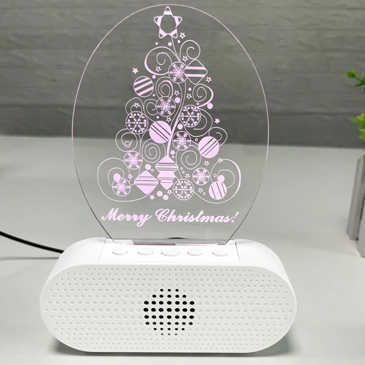 2022 new model  3D LED Night Light Base RGB 7 Colors Changing with Music Speaker TF card