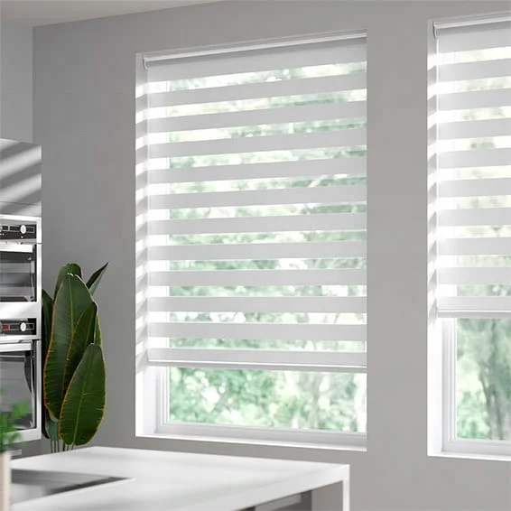 Modern Zebra Blinds Motorized Wifi Smart Venetian Style Fabric Zebra Blinds Window Shades Waterproof And For Office Or Hotel Use