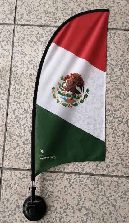 weihai wisezone top selling brand marketing mini teardrop beachflag mast car glass window sucker cup feather flying banner pole