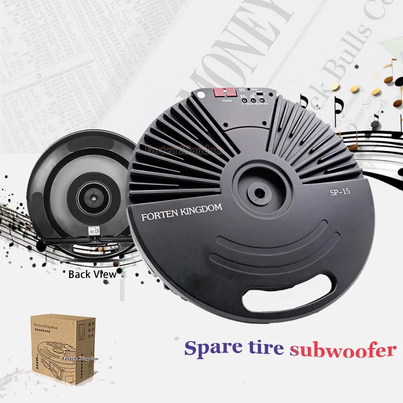 Auto Universal 15 inch Car Powered Bass Speaker Electronics Professional Car Amplifiers Audio Subwoofers For Car Spare Tire Tyre