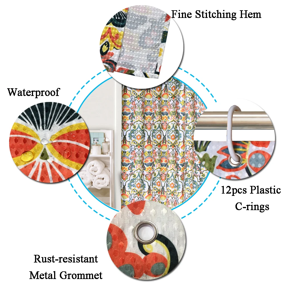 Mejoroom Hot Sale High Quality Bathroom Waterproof Curtain Bath Curtain Hotel Shower Curtains Shower Liner