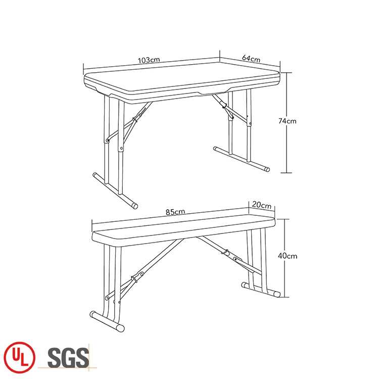 Wholesale outdoor garden picnic 3 kits beer portable folding table with benches for events