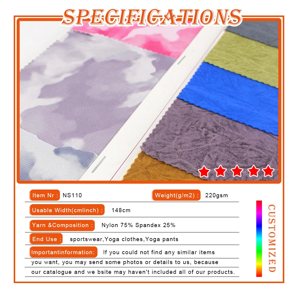 Wingtex Polyamide Elastane Fabric Tie Dye Effect Dty Printed Spandex 4 Way Strech Fabric for Dance