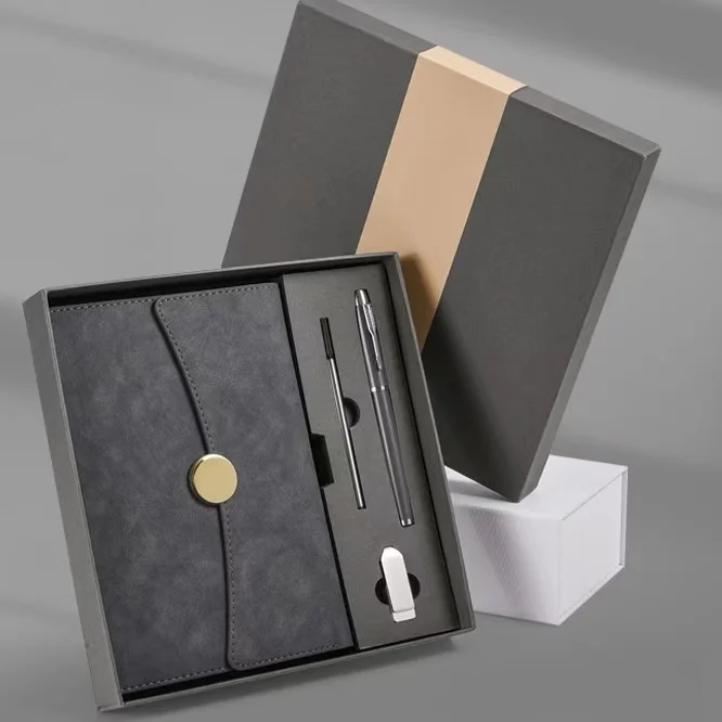 Customized A5 Notebook USB Drive Gift Set for Employees Office Pen Box Souvenir Corporate Promotions