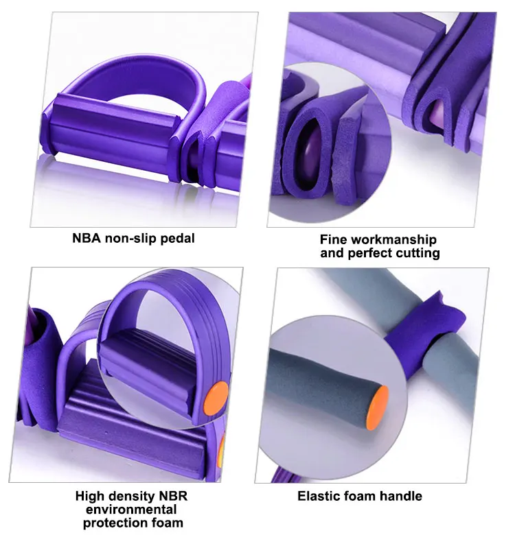 Home sport equipment elastic abdominal exerciser foot pedal pullers