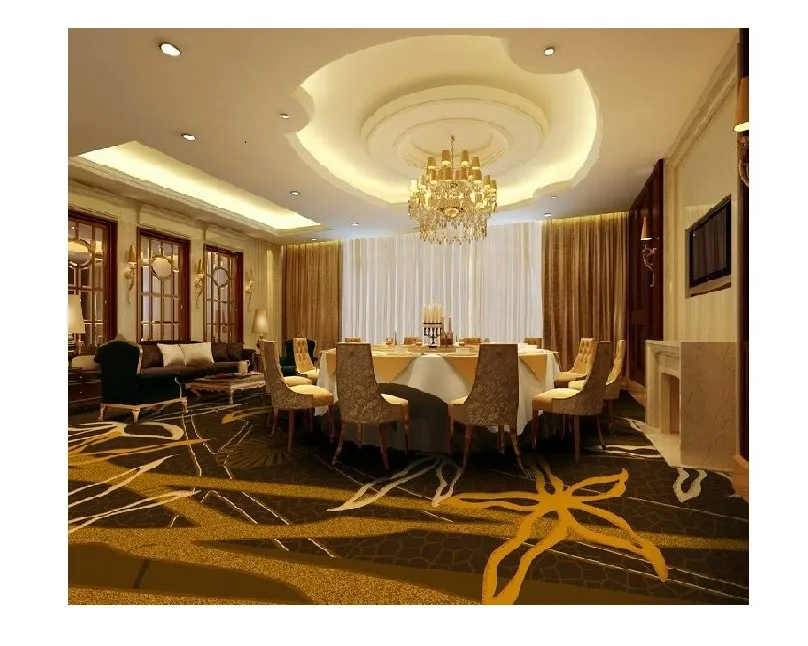 With Business Logo for Hotel Hall 5 Star Carpet Hall Hottel Luxury Floor Round Customized Commercial Banquet Living Room Modern