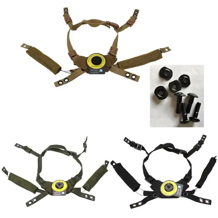 REVIXUN Helmet Chin Strap 4 Points for Tactical Fast/MICH/IBH Bump Helmets X-Nape Suspension System Helmet Chin Strap