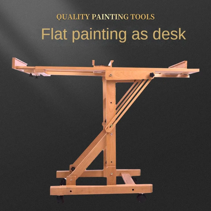 Multifunctional Artist H-frame Floor Easel Beech Wood Easel Stand For Drawing Sketch Display Racks