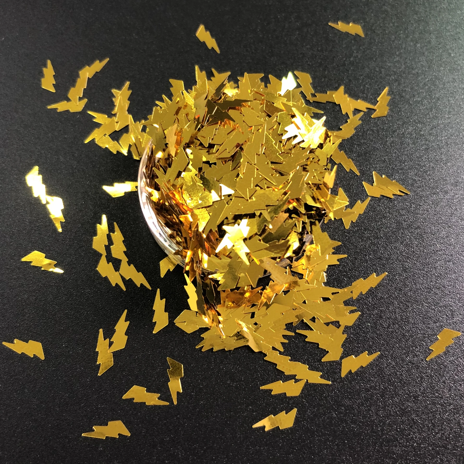 New Shapes Glitter Sequins Lightning Gold Nail Art Glitter Flakes for Crafts