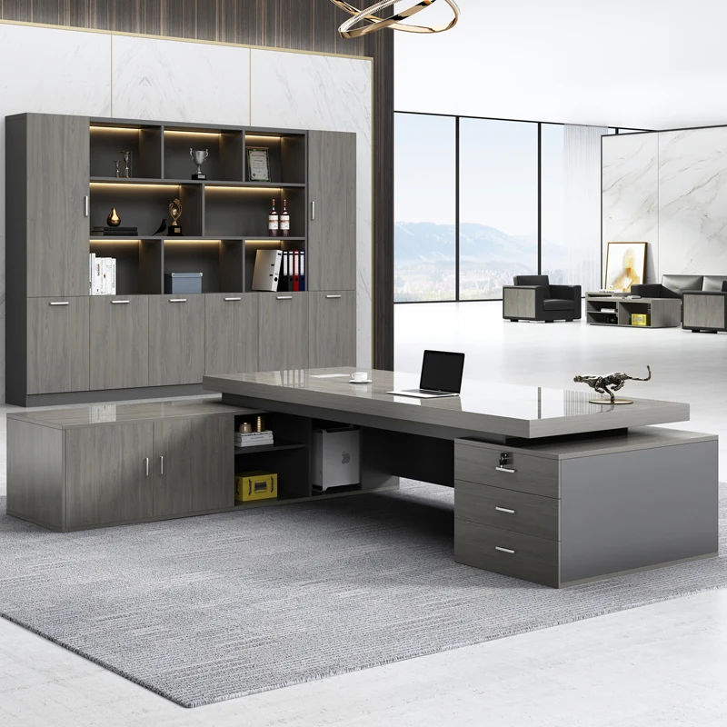 MDF executive office desk classic l shape office desk boss wooden  executive modern office desk furniture