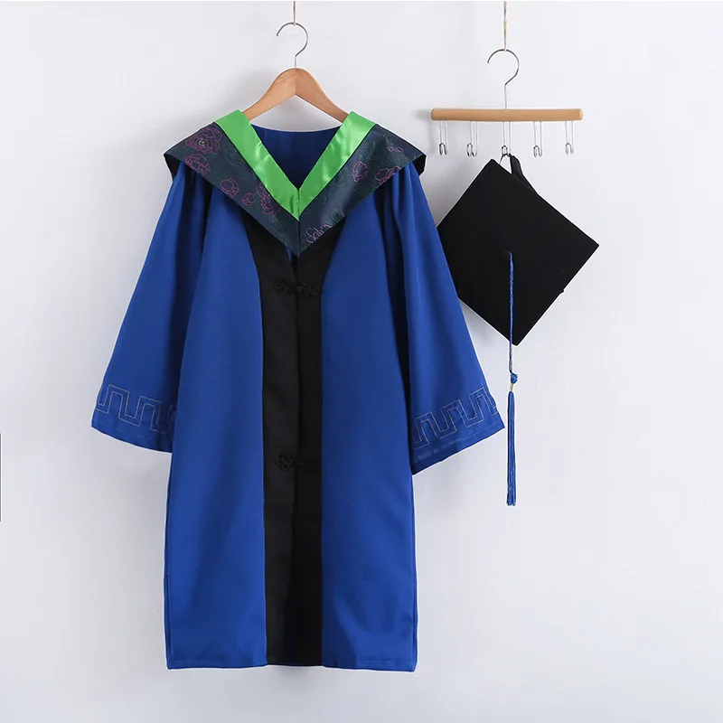 Wholesale unisex graduation gowns college students ph.D. Graduation school uniforms cheap bachelors graduation gown
