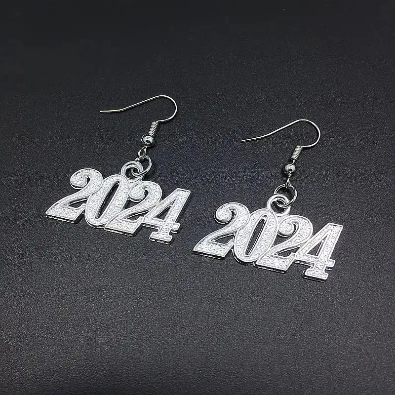 Senior Class of 2025 Graduation Charm Jewelry Set for Trendy Valentines Gift Earrings Necklace