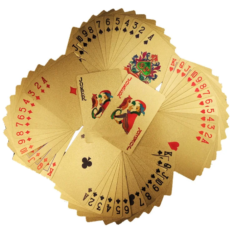 Gold Foil Playing Cards Printing Custom Washable Sublimation Paper Playing Cards Custom Logo In Bulk