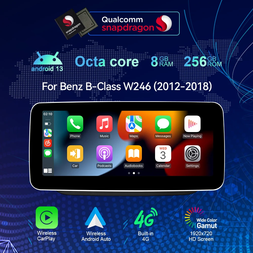 Qualcomm Snapdragon 665 8 + 256 для Mercedes Benz B Class W245 W246 W242 2012- 2019 автомобильное радио GPS Android Multimedia CarPlay Auto