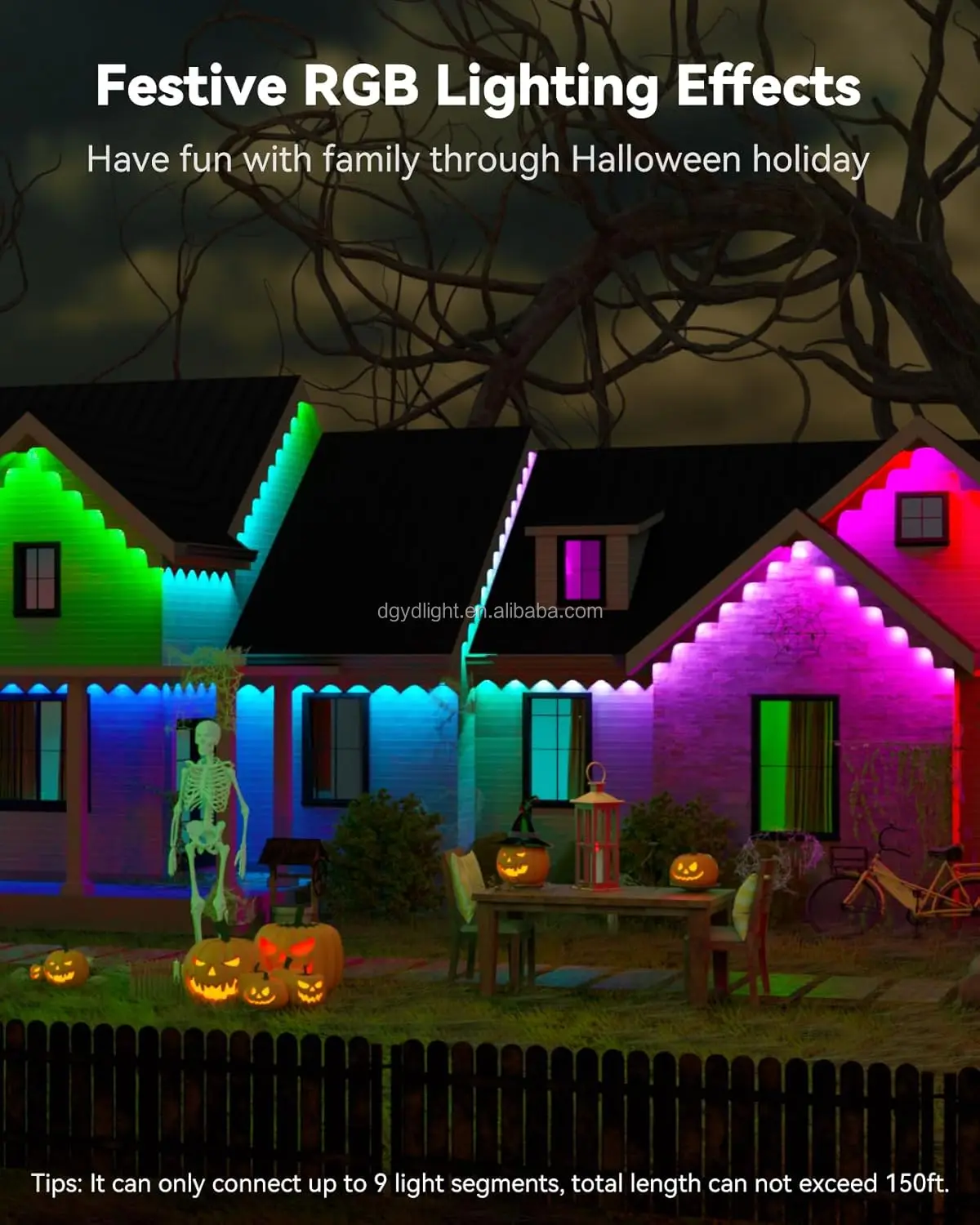 RGBCW LED Point Pixel Light Permanent Tracking Building Roof Outdoor Lighting Christmas Halloween Party Decoration