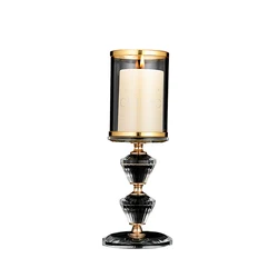 European Beautiful Clear soft outfit model room single candelabra head crystal candlestick wedding Candlestick