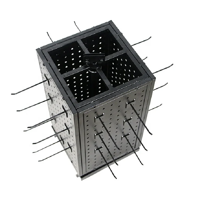 Customized Metal Hook Rack Display Stand Rotating Four Sides Tabletop Display Rack for Jewelry, Glasses, Small Accessory