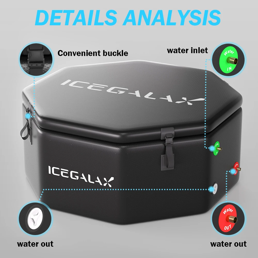 ICEGALAX Best 4-8 People Octagon All-in-One Bathtub 1HP Cold Plunge Water Chiller Pump Ozone PVC/Drop Stitch Outdoor Use