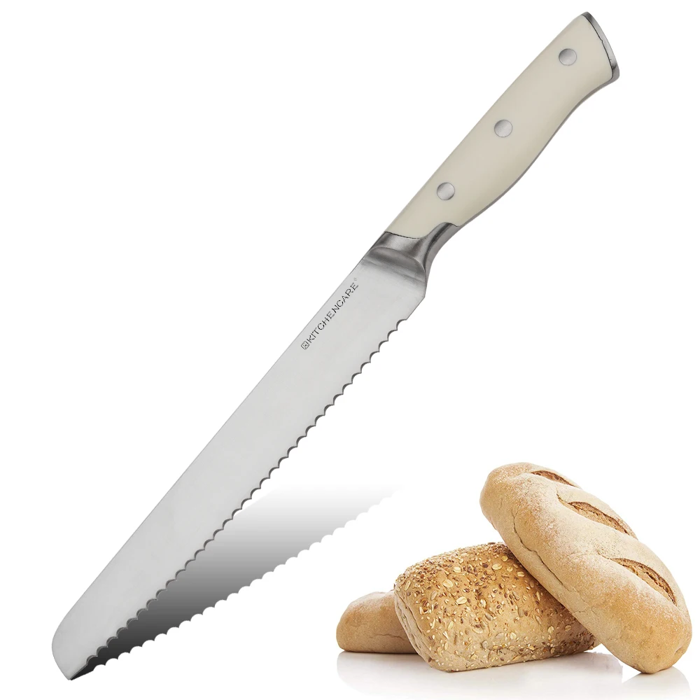 KITCHENCARE ABS professional cake kitchen knives white Cuchillo stainless steel bread knife
