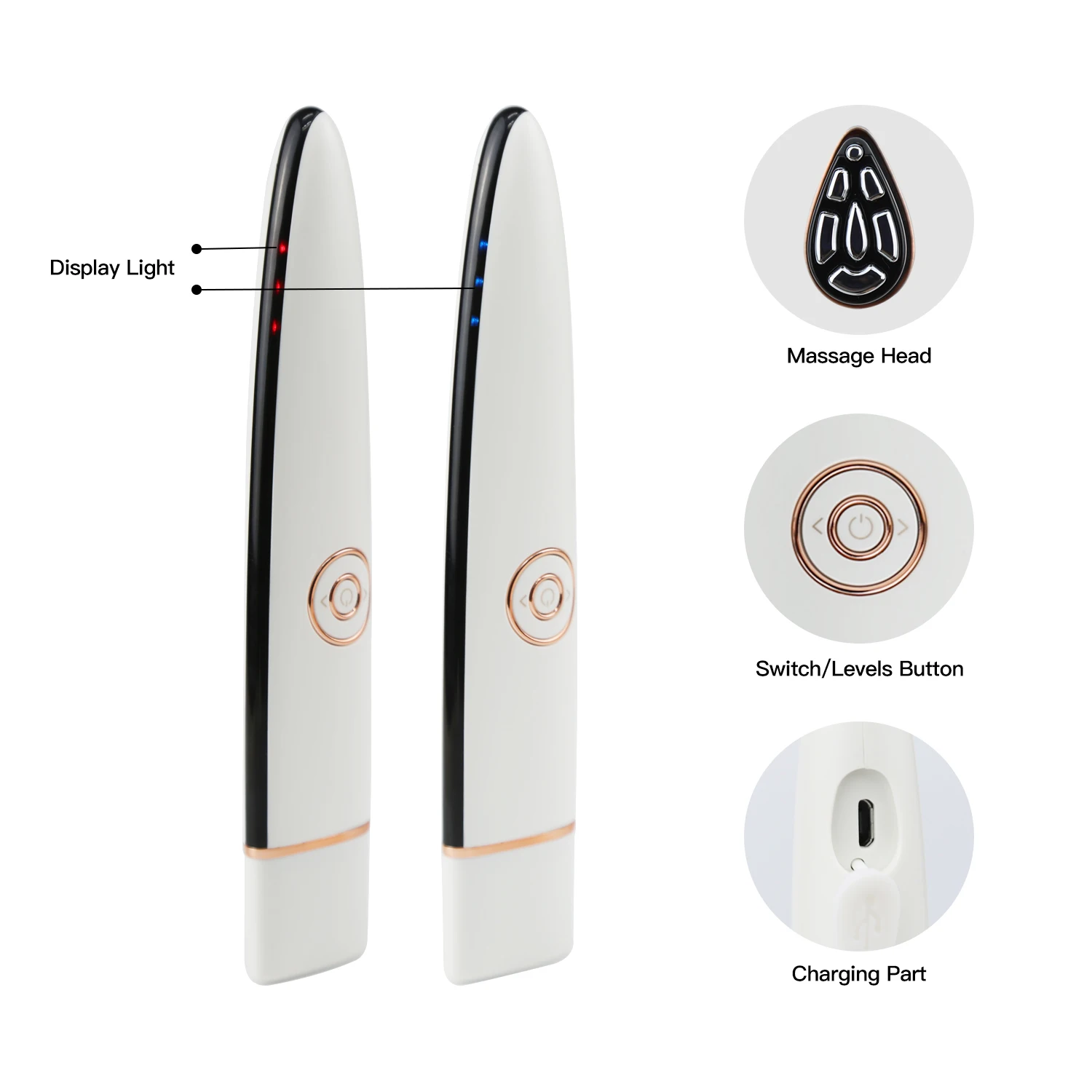 Global Free Samples Handheld Ionic Eye Care Beauty Device High Frequency RF Eye Beauty Device for Sensitive Skin